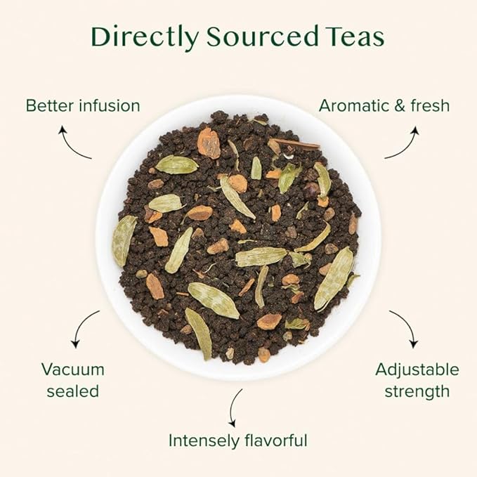 VAHDAM, Double Spice Masala Chai Tea (50+ Cups, 3.53oz) Strong, Robust & Spicy Blend - Black Tea