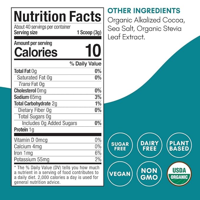 Mindful Nutrition Organic Skinny Hot Cocoa Mix - 40 Servings - Sugar Free Hot Chocolate Mix Gluten