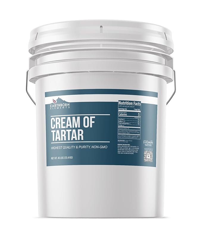 Earthborn Elements Cream of Tartar (5 Gallon), Baking Additive, Non-GMO & Gluten-Free, Natural