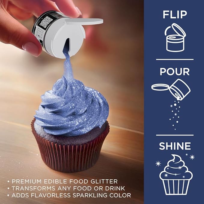 Bakell - Navy Blue Tinker Dust (5g, 1x Jar) Edible Glitter for Food, Desserts, and Beverages!