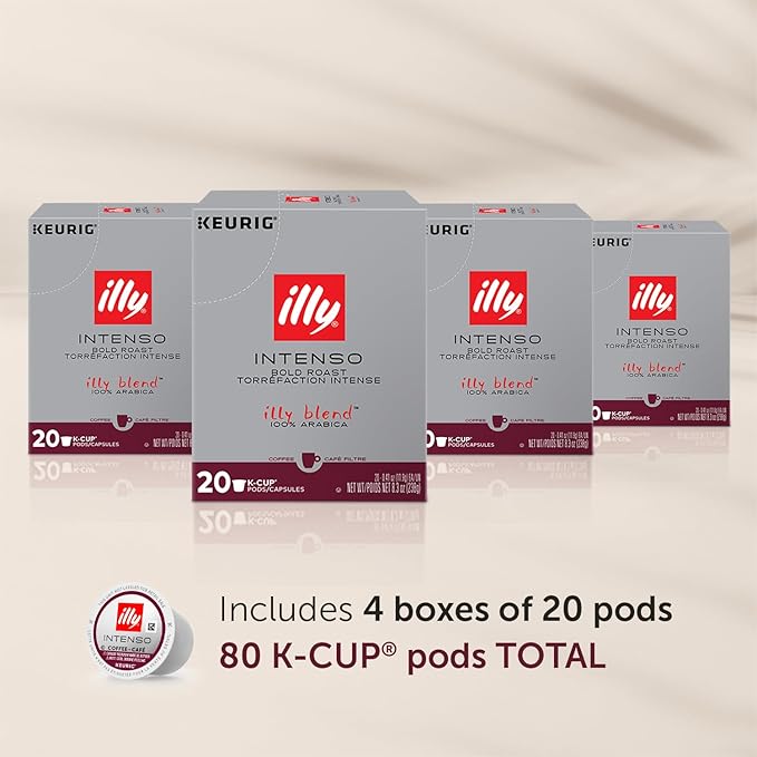 Illy Coffee K Cups - Pods For Keurig Machines – Intenso Dark Roast – Notes of Cocoa & Dried Fruit