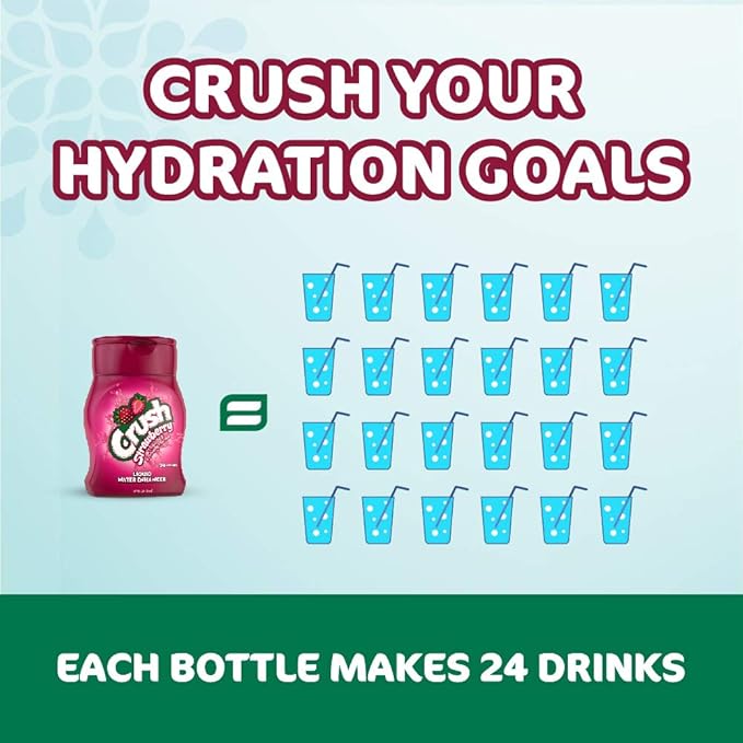 Crush, Strawberry, Liquid Water Enhancer - New, Better Taste! (4 Bottles, Makes 96 Flavored Water