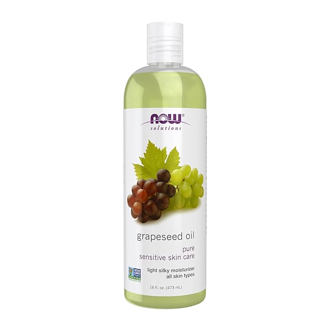 NOW Foods Solutions, Grapeseed Oil, Skin Care for Sensitive Skin, Light Silky Moisturizer for All