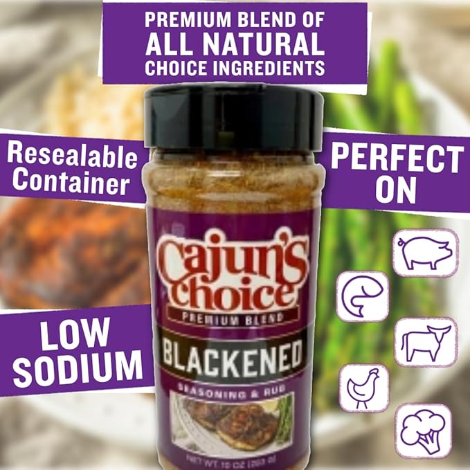 Blackened Seasoning 10 oz Shaker – Ideal for Grilling or Cooking Fish, Chicken, Pork, Steak