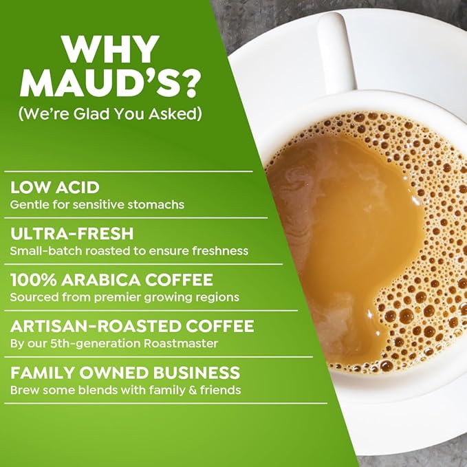 Maud's Decaf Donut Shop Coffee Pods, 100 ct, Decaffeinated Light Roast Coffee in Recyclable Single