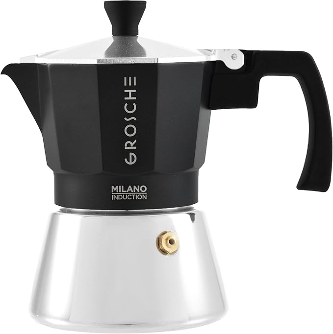 GROSCHE Milano Induction Stovetop Espresso Maker Moka Pot for Greca, Induction, Electric & Gas