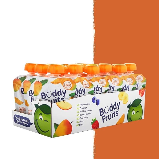 Buddy Fruits Snacks To Go Mango Unsweetened Applesauce 3.2oz Pouch (18pk)