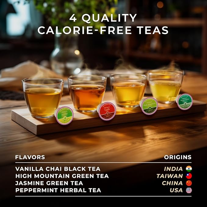 Gya Tea Co Evening Calm Tea Gift Set (16 ct) - Assorted Tea Pod Variety Pack with Vanilla Chai