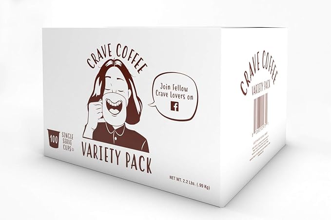 Crave Beverages Flavored Coffee Pods Sampler, Compatible with 2.0 K-Cup Brewers, Assorted Variety