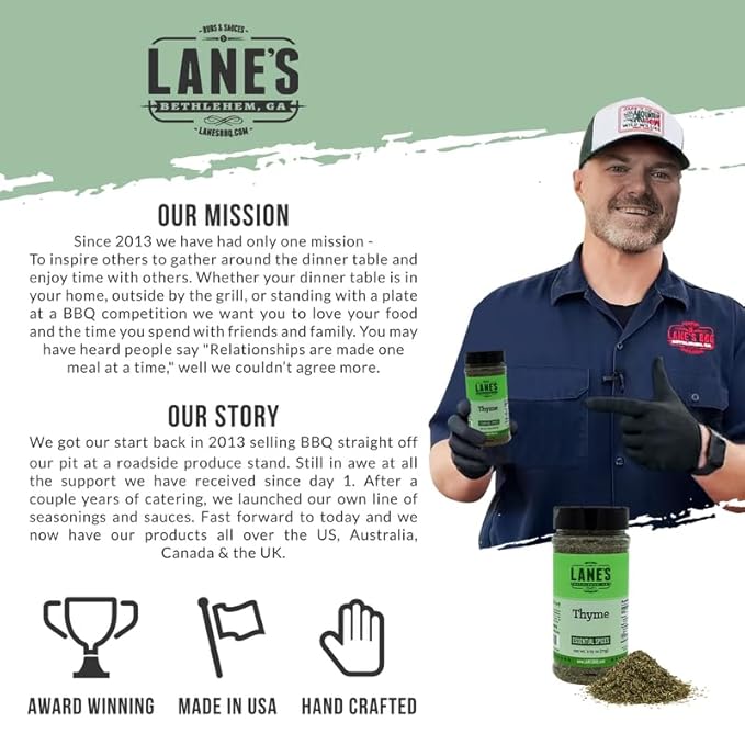 Lane's Fresh Thyme Seasoning, All-Natural Dried Thyme Spice Seasoning, A Dried Thyme Leaves