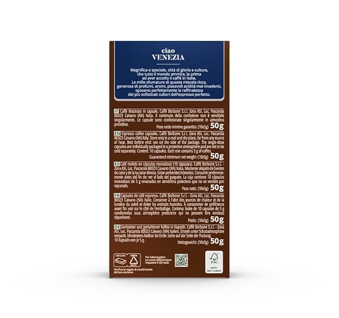 Caffe Borbone Aluminum Coffee Pods, Ciao Venezia, Medium Roast, Full-Bodied and Sweet, Genuine