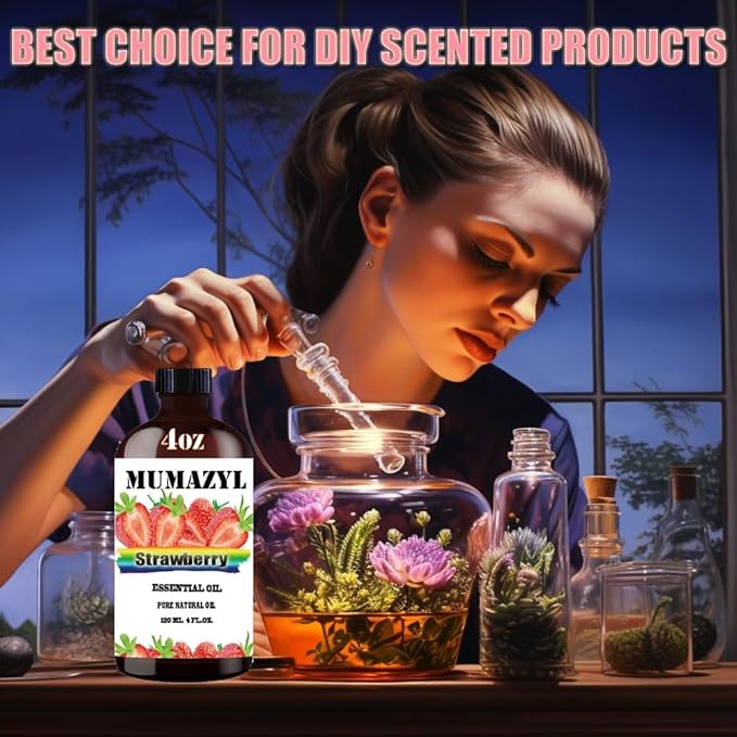 Strawberry Essential Oil, Strawberry Oil 4 Fl Oz 120ML for Diffuser Humidifier Yoga Cleaning DIY