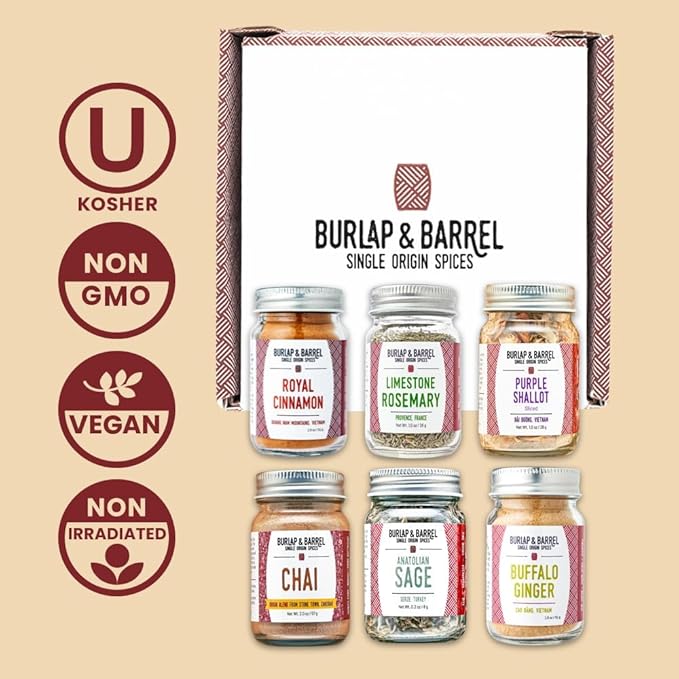 Burlap & Barrel Cooking & Baking 6-Pack Gift Set ??As Seen on Shark Tank! Gourmet Spices for Home