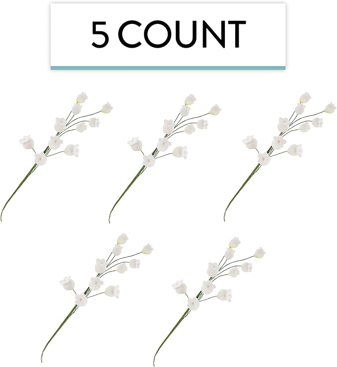 Global Sugar Art Lily of The Valley Sugar Cake Flowers Filler Spray, White, 5 Count by Chef Alan
