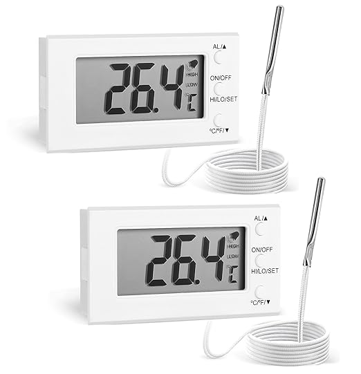 2 Packs Digital Oven Thermometer -58°F to 572°F/-50°C-300°C, Thermometer with Probe, High Low