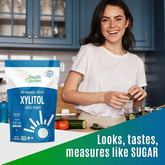 Health Garden Birch Xylitol Sweetener - 1 LB x 2 Resealable Bag - Pure Birch Xylitol - Non GMO