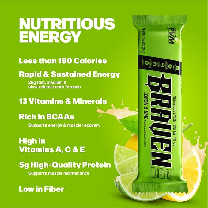 Braven Bar Variety Pack Energy Bars (1.59 oz, Pack of 10) ??Energy Chews with 5g Protein