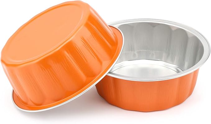 Beasea Disposable Ramekins for Baking, 8oz 100 Pack Aluminum Foil Cups with Lids, Creme Brulee