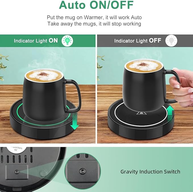 Coffee Mug Warmer with Automatic Gravity Switch,Electric Beverage Warmers for Office Home Desk Use