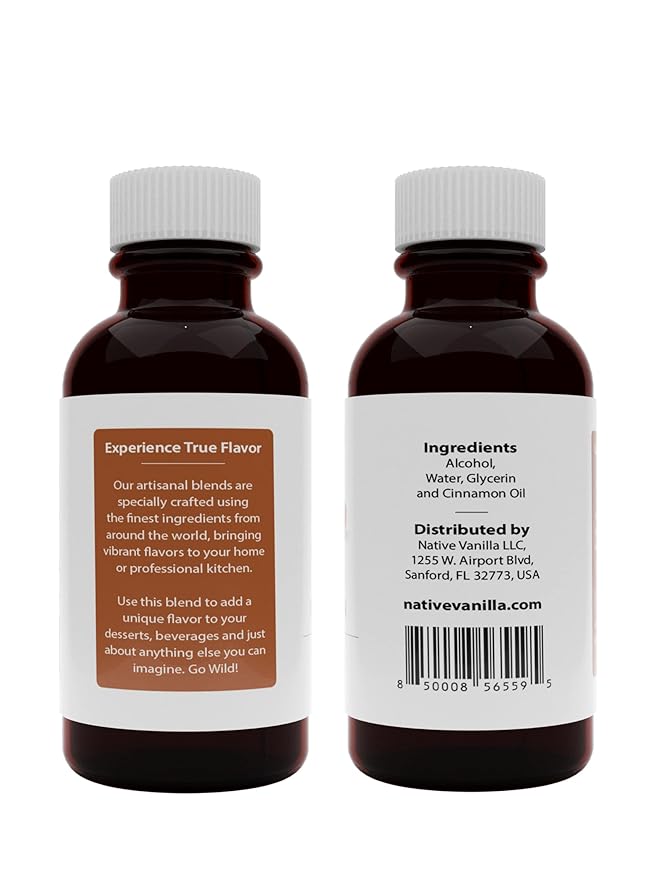 Native Vanilla - Pure Cinnamon Extract - 4 Fl Oz - Pure Flavors and Extracts - Perfect for Cooking