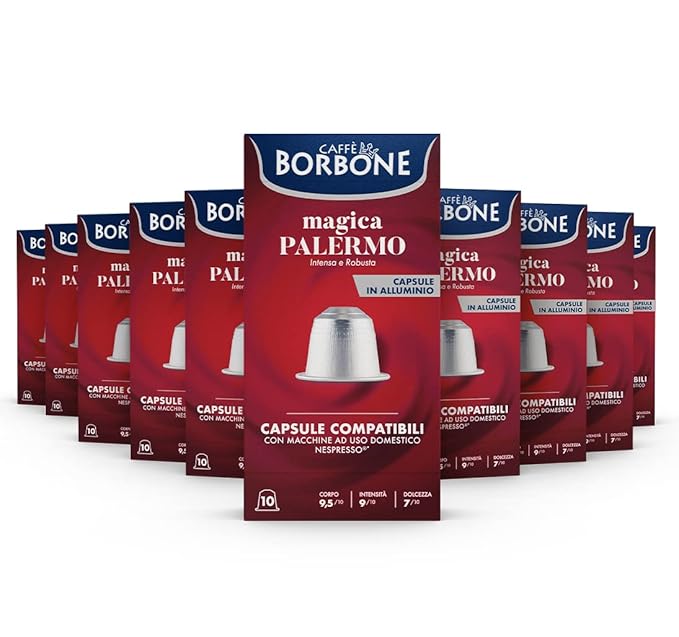 Caffe Borbone Aluminum Coffee Pods Compatible with Nespresso Original Machines, Magica Palermo