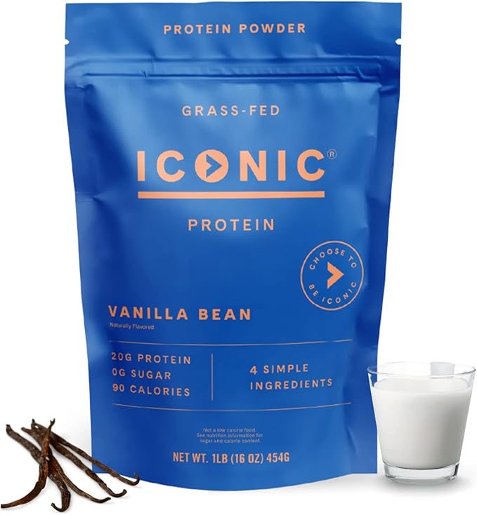 ICONIC Protein Powder, Vanilla Bean - Sugar Free, Low Carb Protein Powder - Lactose Free, Gluten