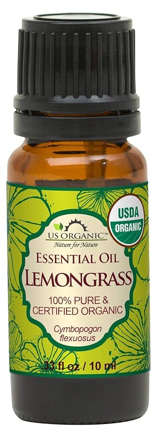 US Organic 100% Pure Lemongrass Essential Oil, USDA Certified Organic, Extracted by Steam