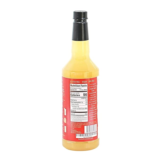 Top Hat Original Ginger Beer Syrup - Spicy Ginger Syrup for Soda Makers - Makes 32 Craft Sodas