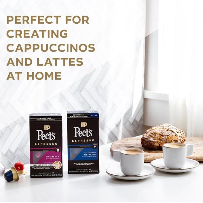 Peet's Coffee, Dark Roast Espresso Capsules, Compatible with Nespresso Original Machine - Nerissimo