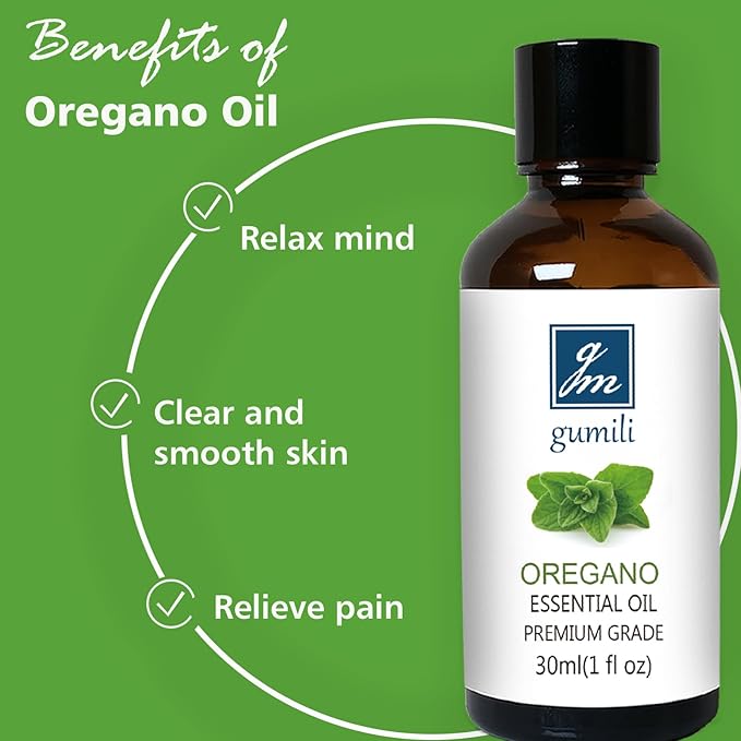 Oregano Essential Oil 1 Oz - 100% Pure & Natural Oregano Oil for Skin, Diffuser, Massage &