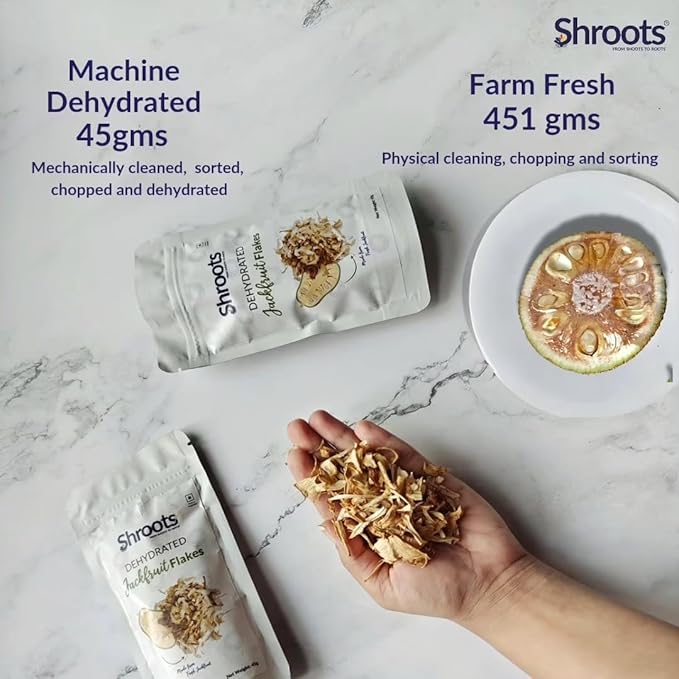 SHROOTS Dehydrated Jackfruit Flakes Pure Vegetarian Gluten-Free No Added Salt Easy Cooking