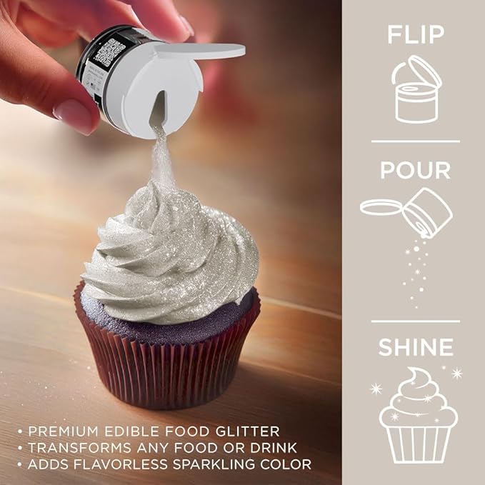 Bakell - Ivory Tinker Dust (5g, 1x Jar) Edible Glitter for Food, Desserts, and Beverages!