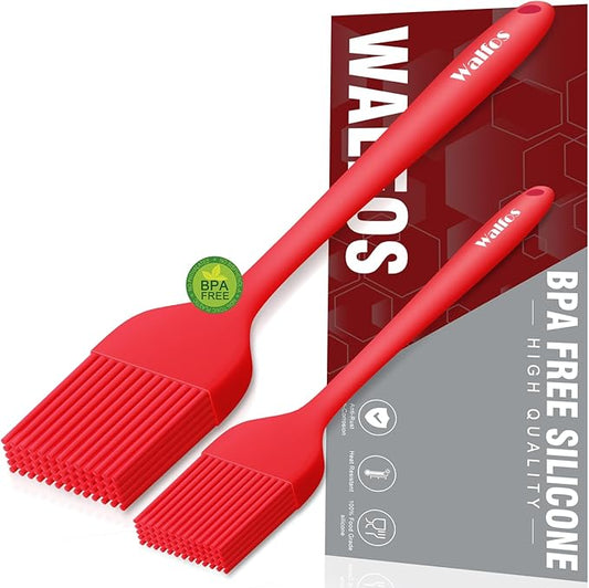 Walfos Silicone Basting Pastry Brush, Heat Resistant Pastry Brush Set, Strong Steel Core and