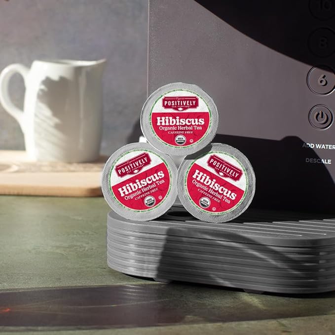 Organic Positively Tea Company, Hibiscus Herbal Tea, K-Cup Compatible, 24 Pods