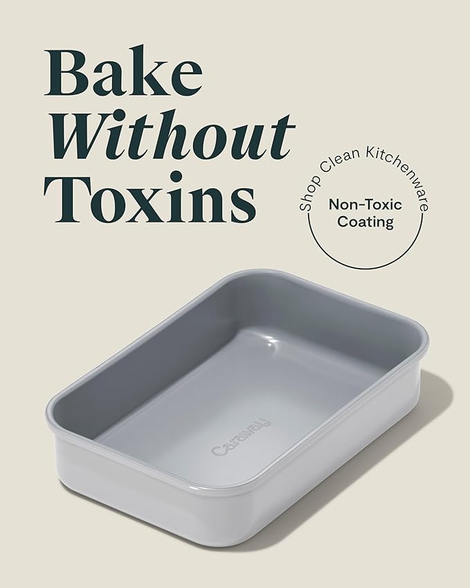 Caraway Nonstick 9” x 6.5” Small Rectangle Baking Pan Duo – Non-Toxic, PTFE & PFOA Free
