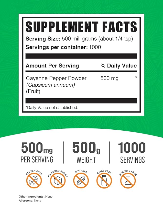 BulkSupplements.com Cayenne Pepper 40000 HU Powder - Capsaicin Supplements, Cayenne Pepper Powder
