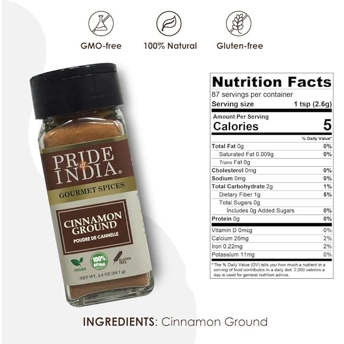 Pride of India – Natural Cinnamon Ground – Pure & Fresh – Gourmet Spice – Perfect for sweet &