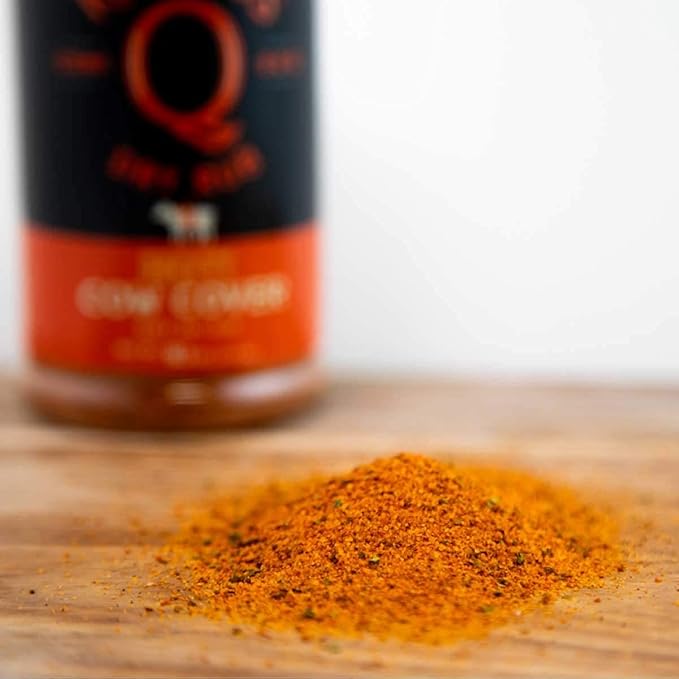 Kosmos Q Cow Cover HOT BBQ Rub, Savory & Spicy Meat Seasoning with Chili Pepper, Garlic, Onion