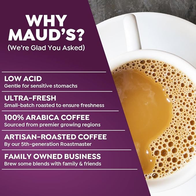 Maud's Sampler Variety Pack Coffee Pods, 24 ct, 6 Assorted Flavors, Medium Roast Flavored Coffee in