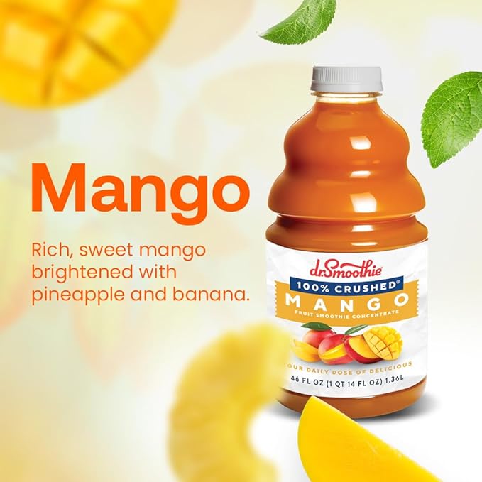 Dr. Smoothie 100% Crushed Mango ??No Added Sugar, Made with Real Fruits/Fruit Juice ??Vegan, No