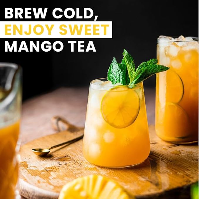 IntegriTEA Green Mango Flavored Green Tea, 6 Organic Unsweetened Iced Tea Bags, 6 Gallons, Hot or