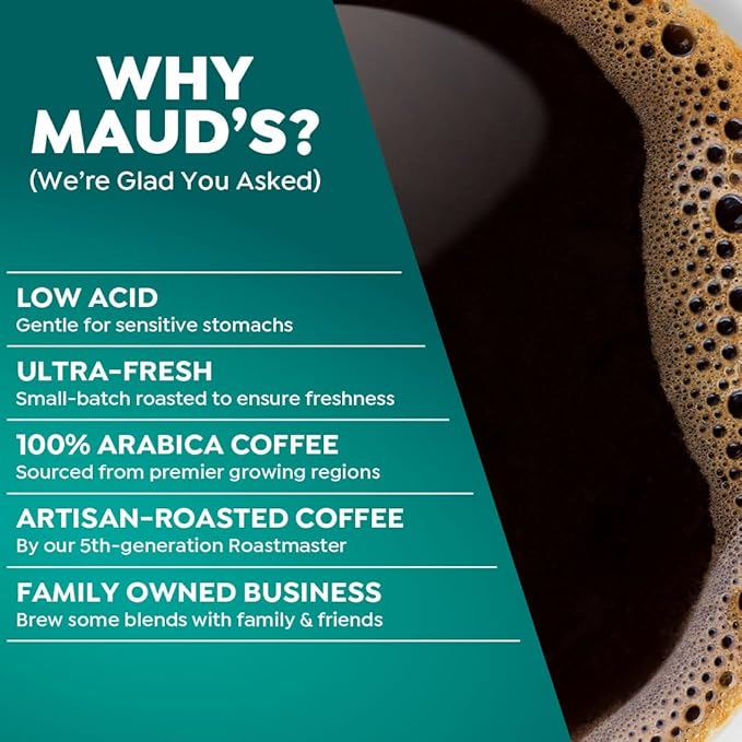 Maud's Decaf Espresso Roast Coffee Pods, 18 ct, Decaffeinated Dark Roast Recyclable Single Serve