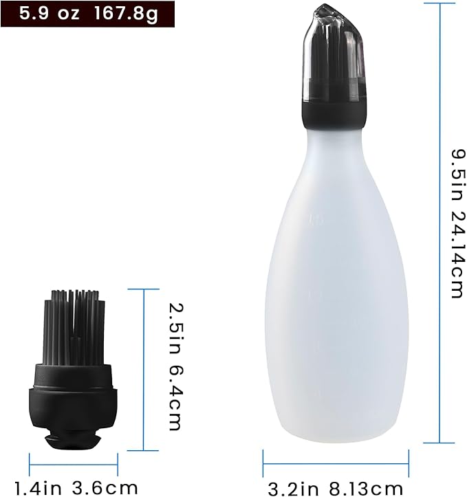 Silicone Pastry Brush, All-in-One Silicone Basting Brush with Sauce Bottle, Heat Resistant BBQ
