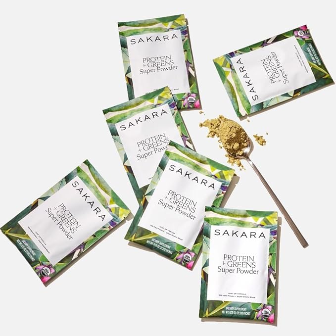 Sakara Protein + Greens Super Powder, 30 Servings - Organic Protein Powder Hemp, Pumpkin, Pea