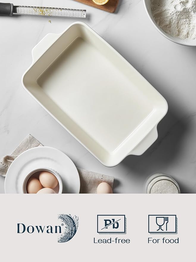 DOWAN 9x13-inch Baking Dish, Deep Casserole Dishes for Oven, Lasagna Pan Deep,135 oz Ceramic Baking
