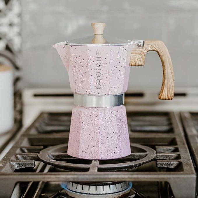 GROSCHE Milano Moka pot, Stovetop Espresso maker, Greca Coffee Maker, Stovetop coffee maker and