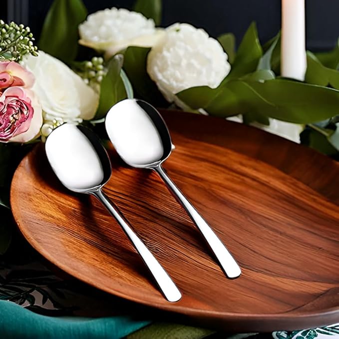 SIAIQIANG Extra-Large Serving Spoons Set,Food-Grade 18/8 Stainless Steel,11.4-Inch Serving Utensils