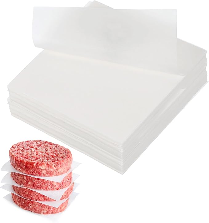 uxcell 500 Pcs Unbleached Parchment Paper Baking Sheets Squares, 4 Inch Hamburger Patty Paper, Non