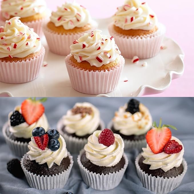 1000 Counts Heavy Duty Standard White Cupcake Liners Paper Cupcake Wrappers Bulk Cup Cake Cases 2