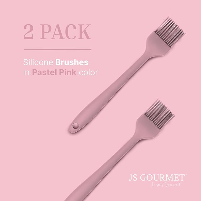Silicone Pastry Brush Set – 2-Piece Set of Basting Brushes for Cuisine and BBQ – Kitchen Tools and